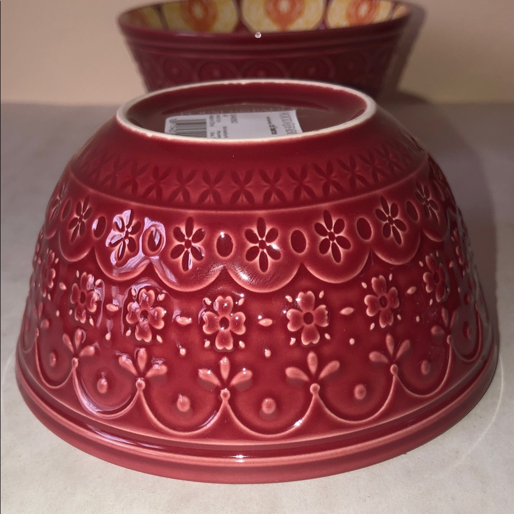 FOUND & FABLE 4 Kaleidoscope Stoneware Dip Bowls Set - Picture 3 of 6